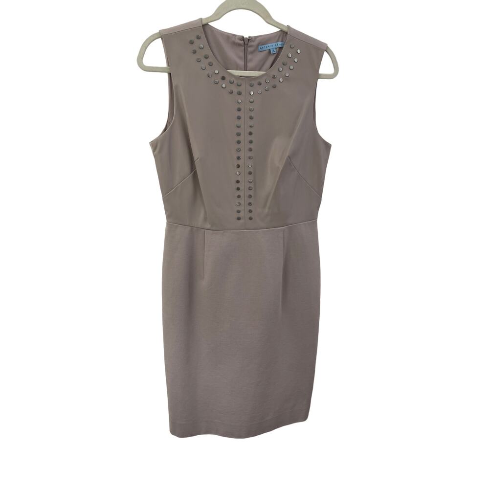 Antonio Melani Pencil‎ Dress Faux Leather Studded  Size 8 -NWOT